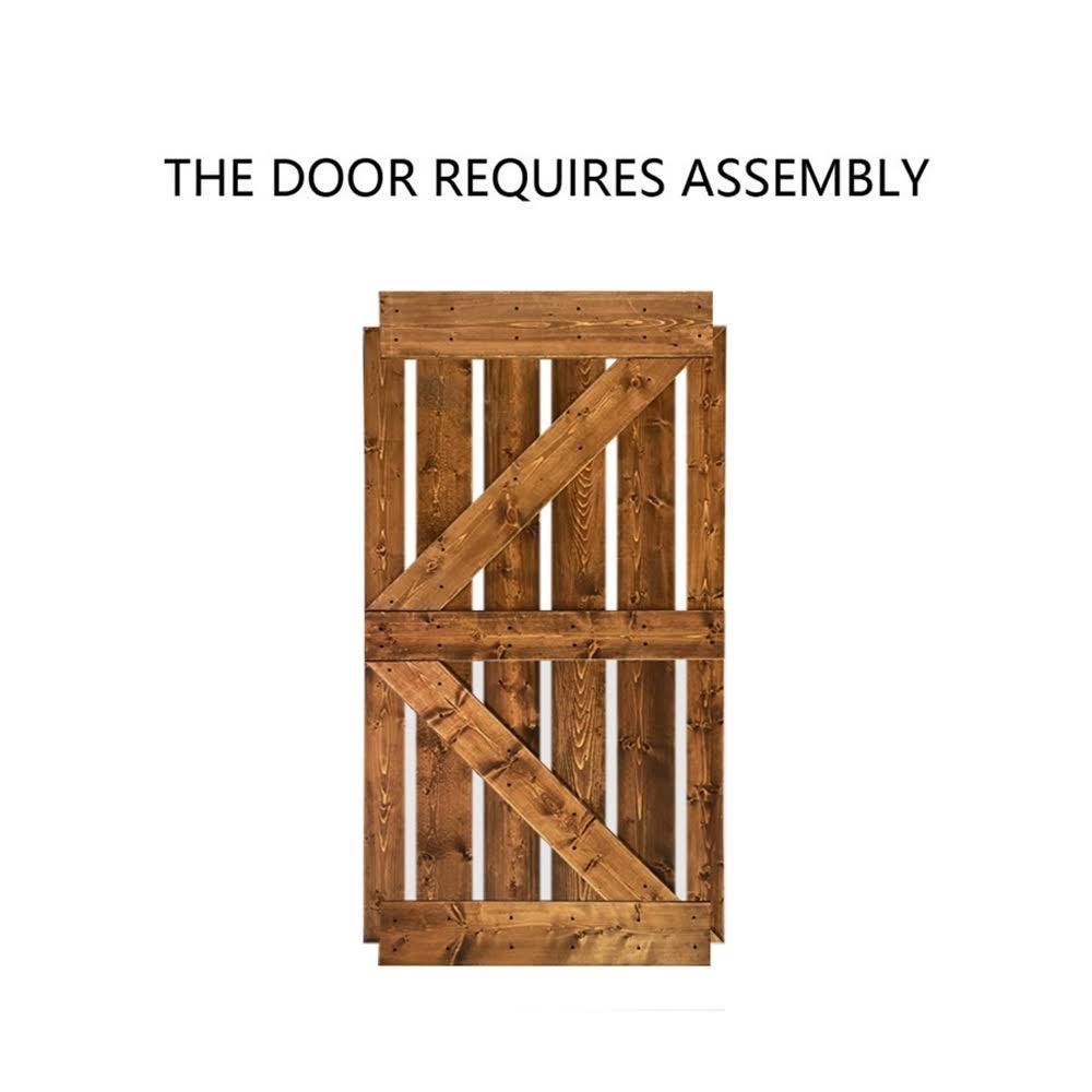 Solid Espresso Stained Knotty Pine Wood Interior Sliding Barn Door with Hardware Kit K77227