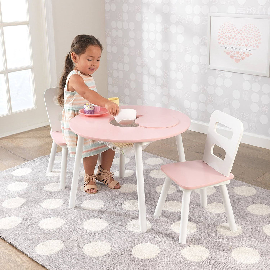 White Round Table and 2 Chair Set B2604