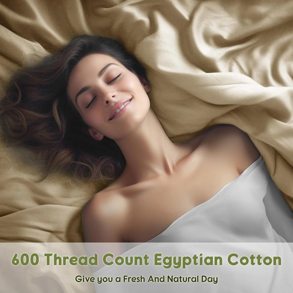 King Size 4 PC Cotton Sateen Bed Sheet Set with 16" Deep Pocket O80551