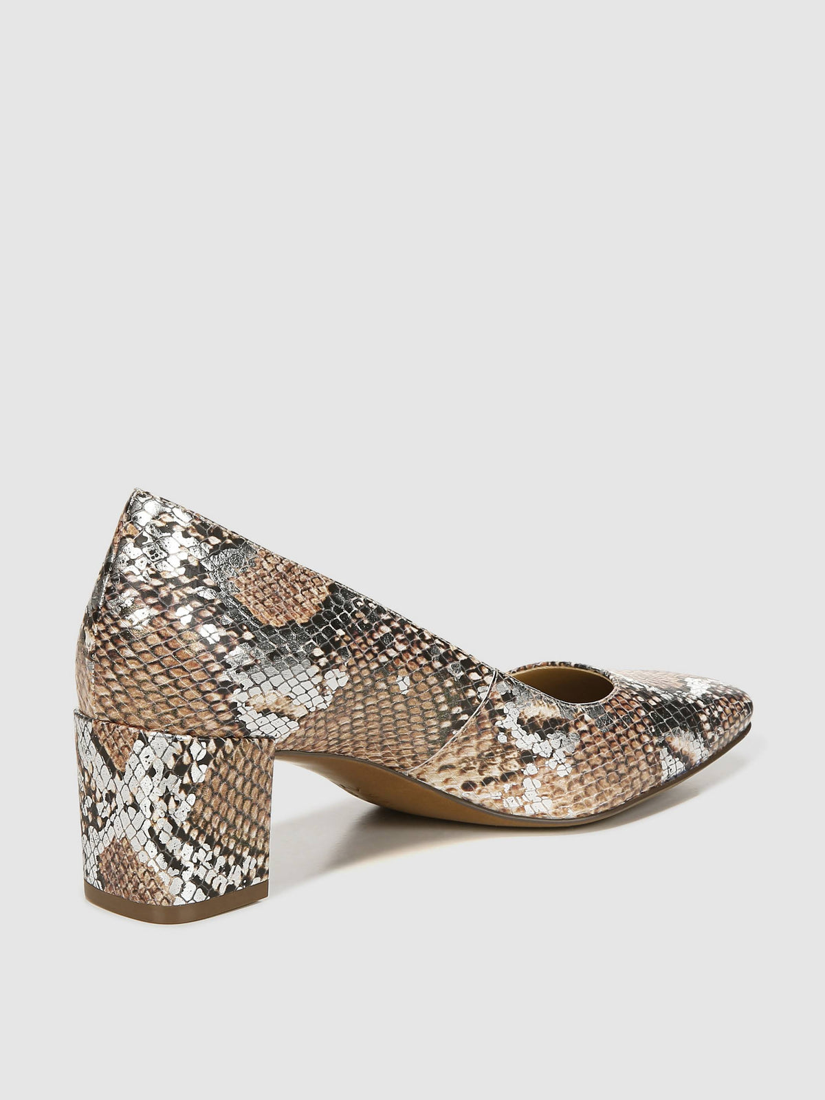 Tan Metallic Snake Leather Pumps H144