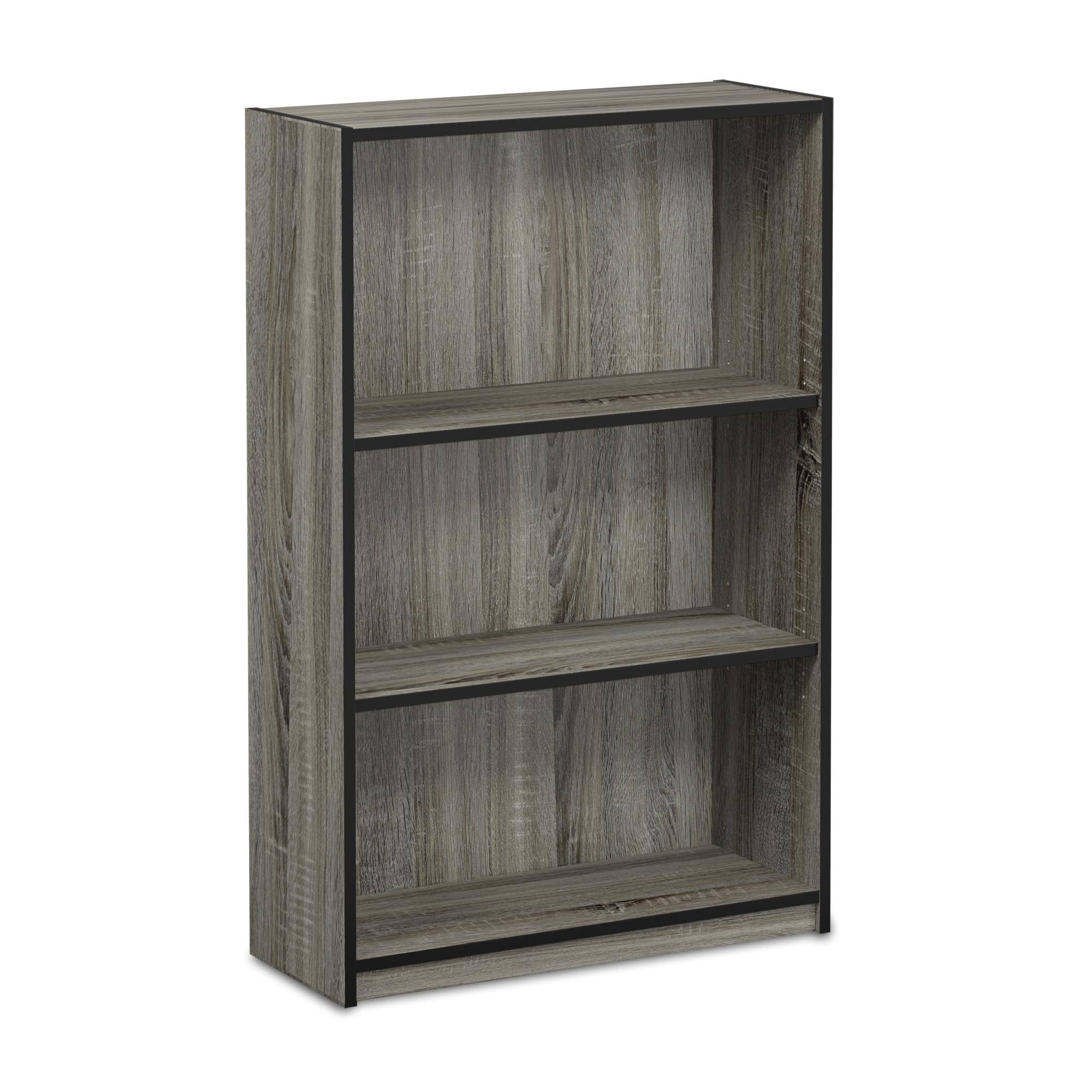 3-Tier Adjustable Shelf Bookcase French Oak Grey C8545
