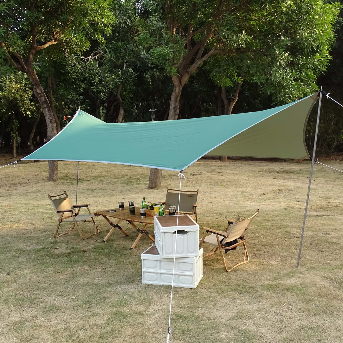 Waterproof Camping Tarp with Poles L451