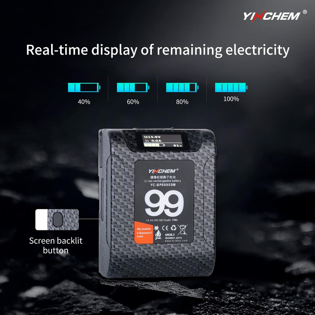 99Wh 14.4V V Mount Lithium-ion Battery with LCD Screen E8651