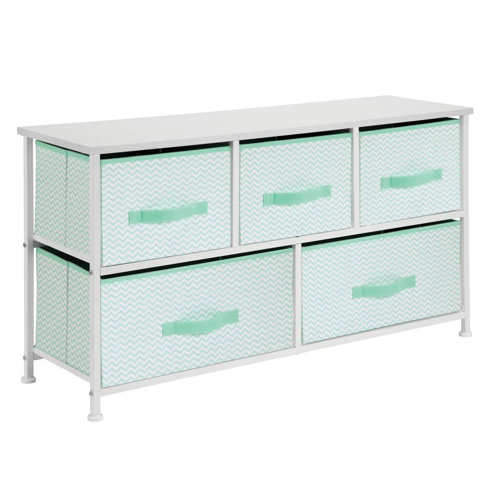 Mint/White Kids Dresser Cabinet Storage Organizer Unit X9036
