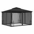 Gazebo with Nets 9.8'x9.8'x8.7' Anthracite P894621