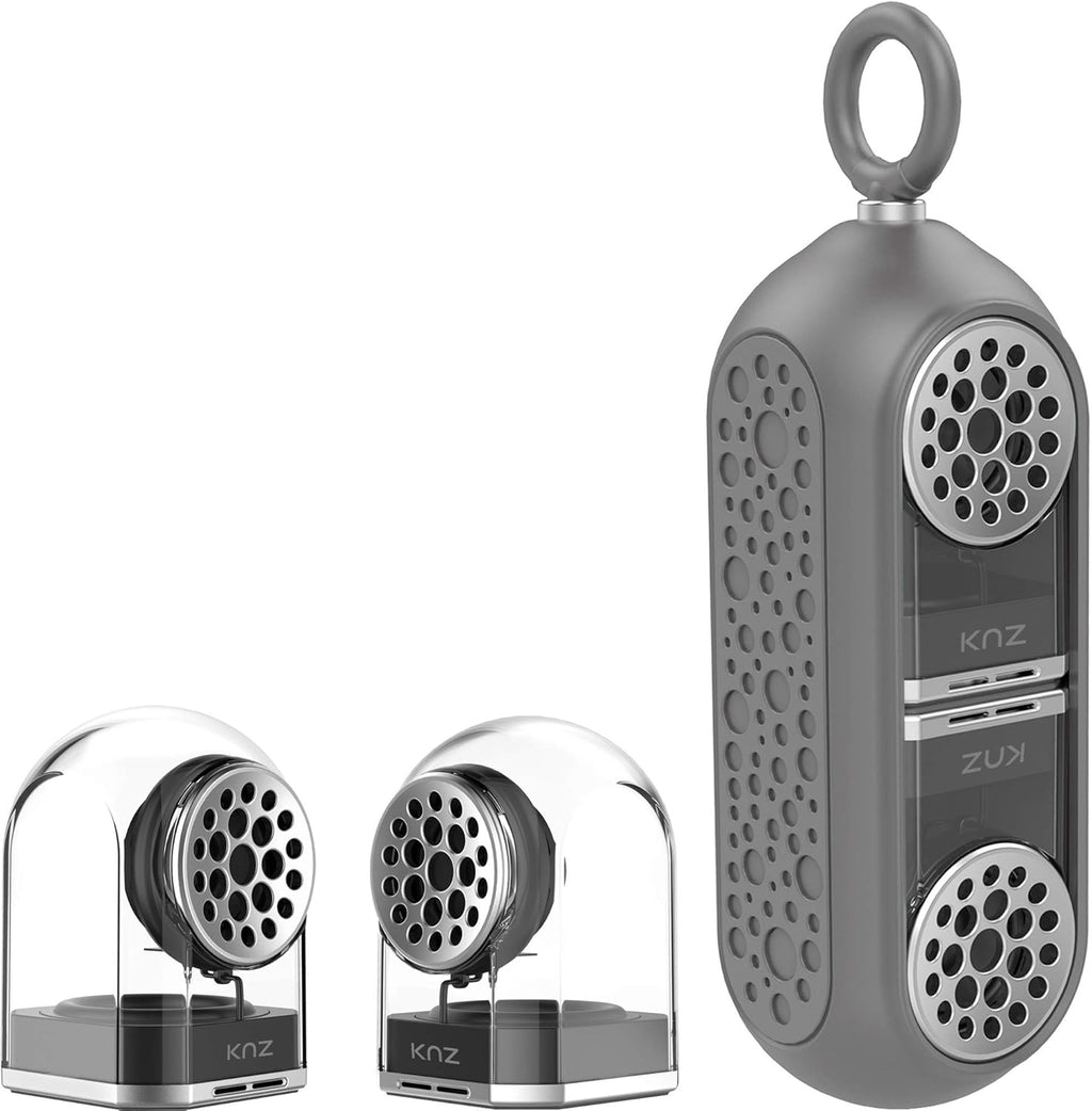 Portable Bluetooth True Wireless Speakers with Magnetic Connectable Base, Gray F835810