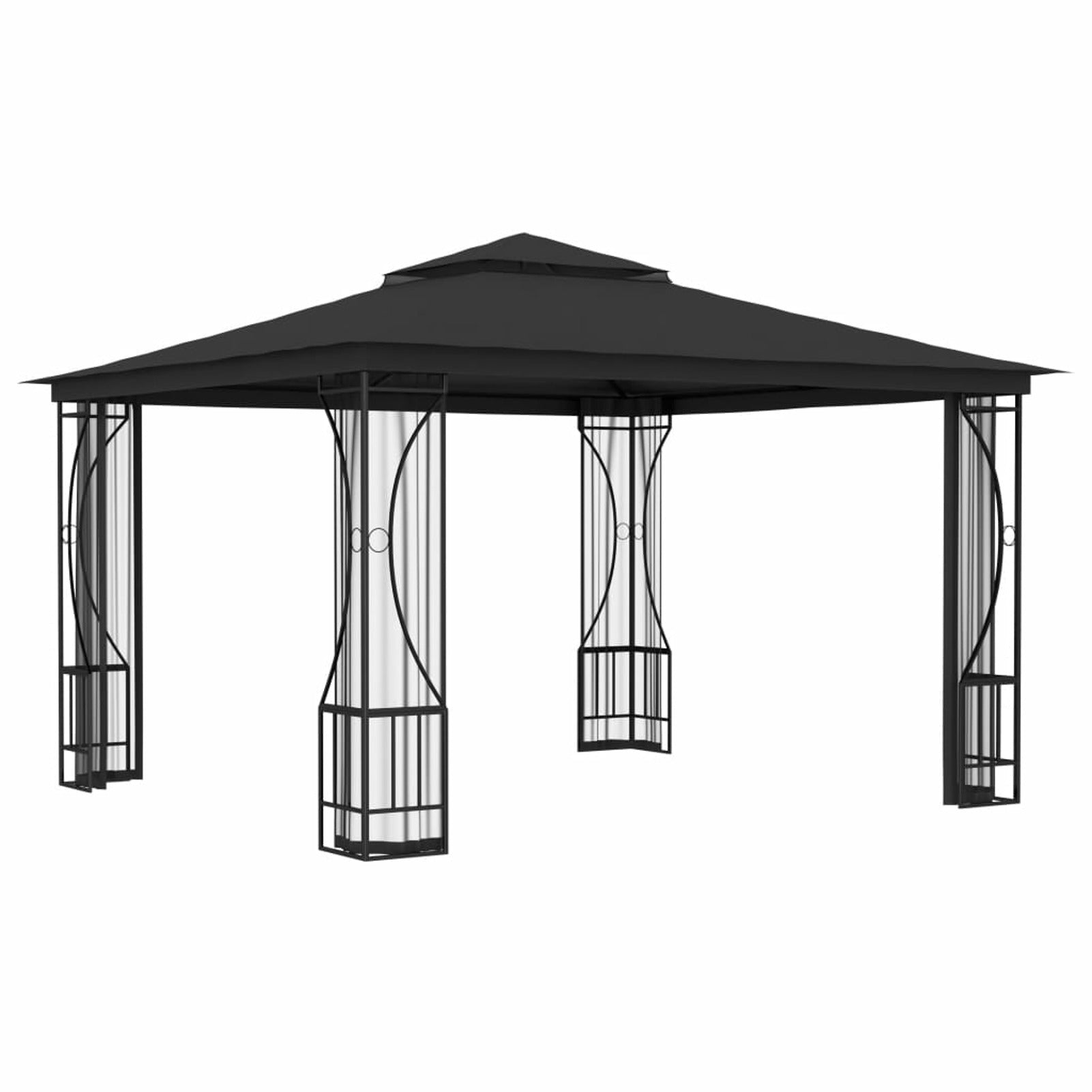 Gazebo with Nets 9.8'x9.8'x8.7' Anthracite P894621