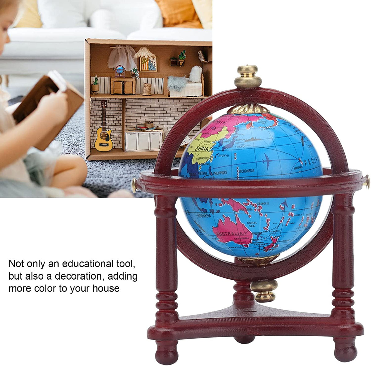 1:12 Miniature World Globe Dollhouse Decoration Accessories H90359
