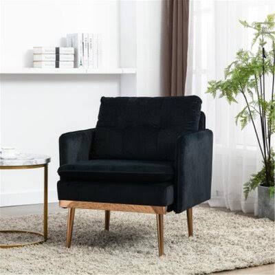 Black Velvet Accent Chair X1797