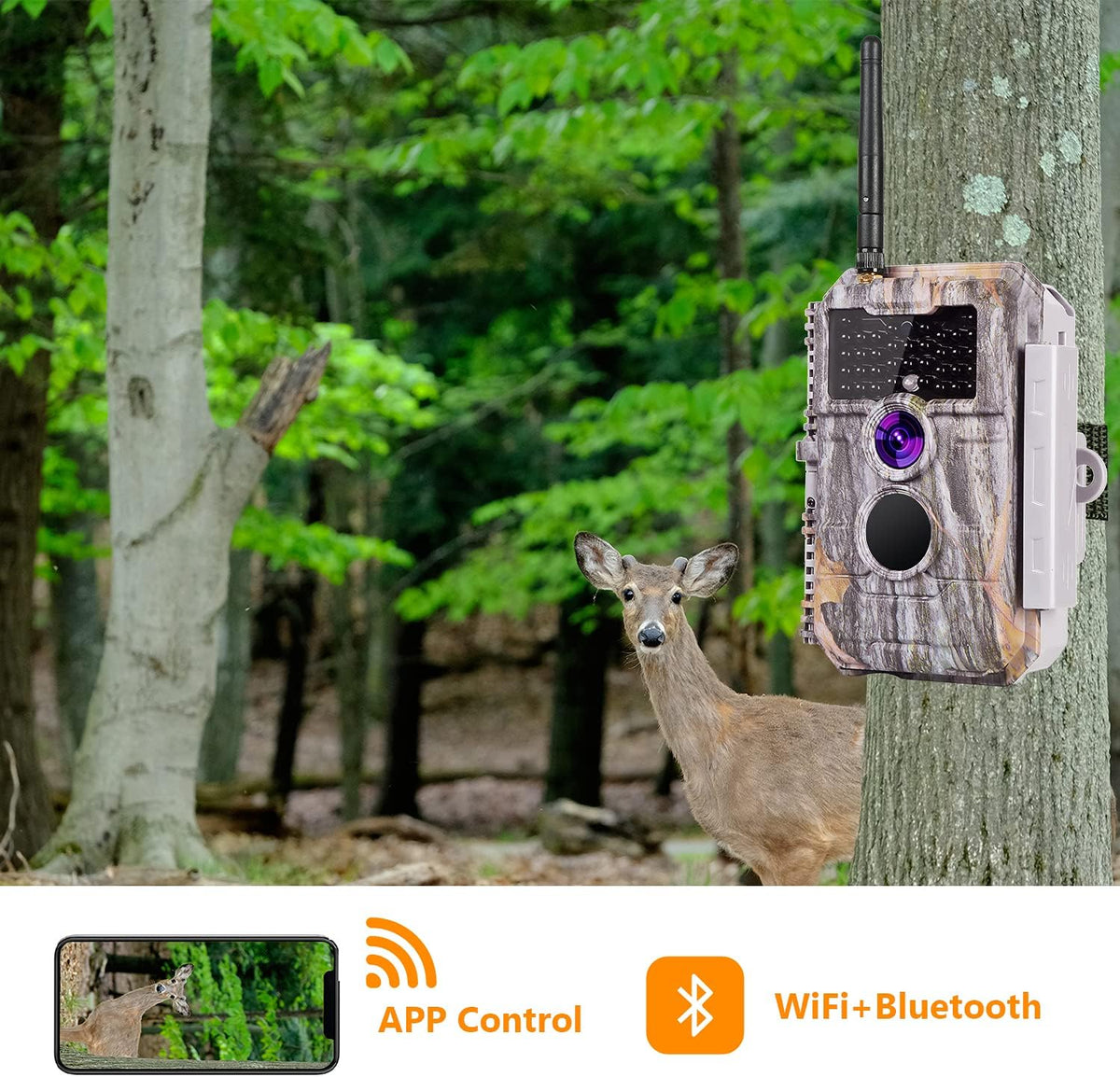 24MP 1296P No Glow Night Vision Motion Activated Waterproof Game Camera E309