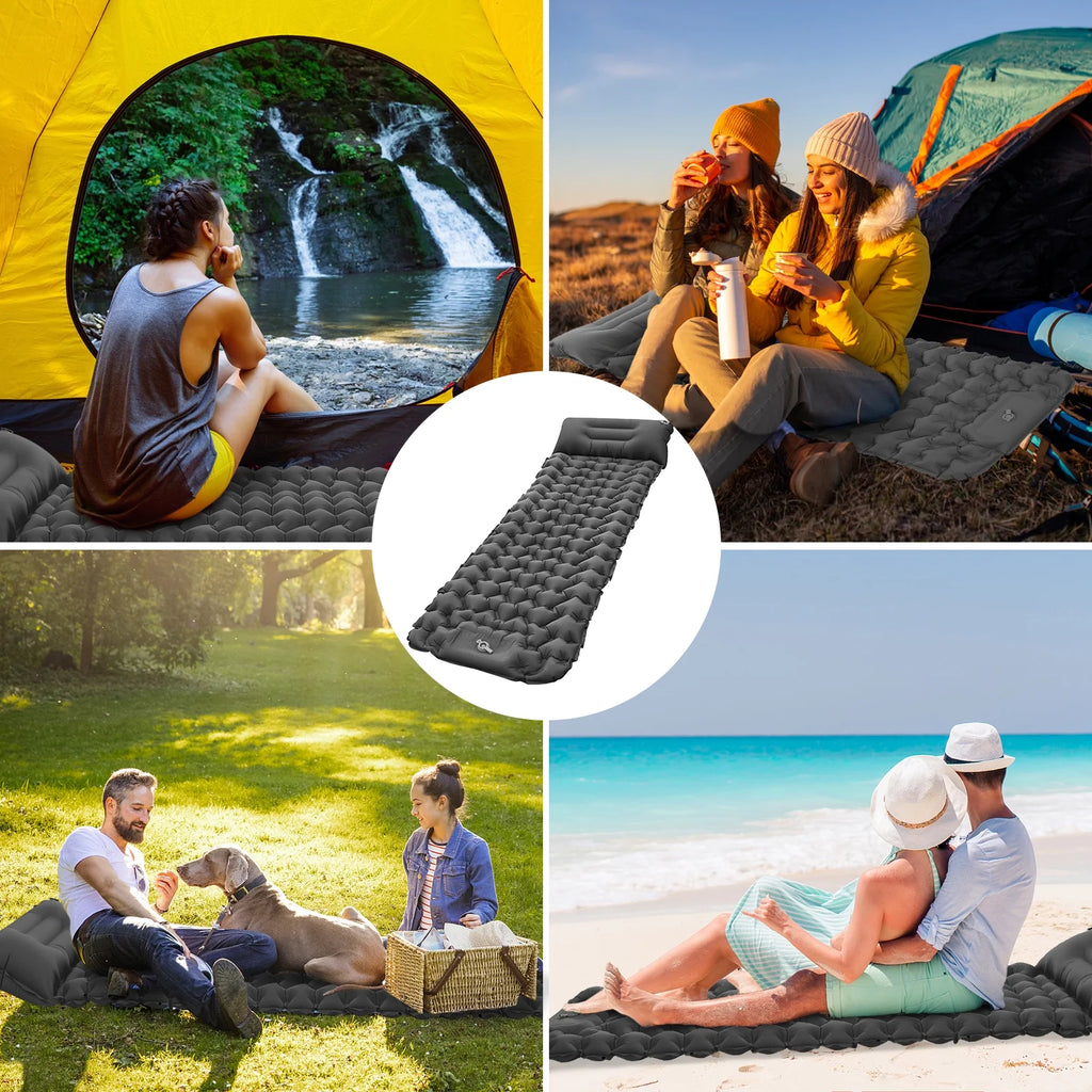 Ultralight Inflatable Camping Sleeping Pad with Built-in Pump N4261