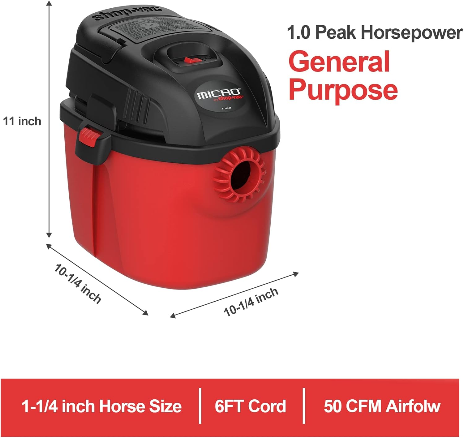 1 Gallon Portable Wet/Dry Vacuum with Wall Bracket N109