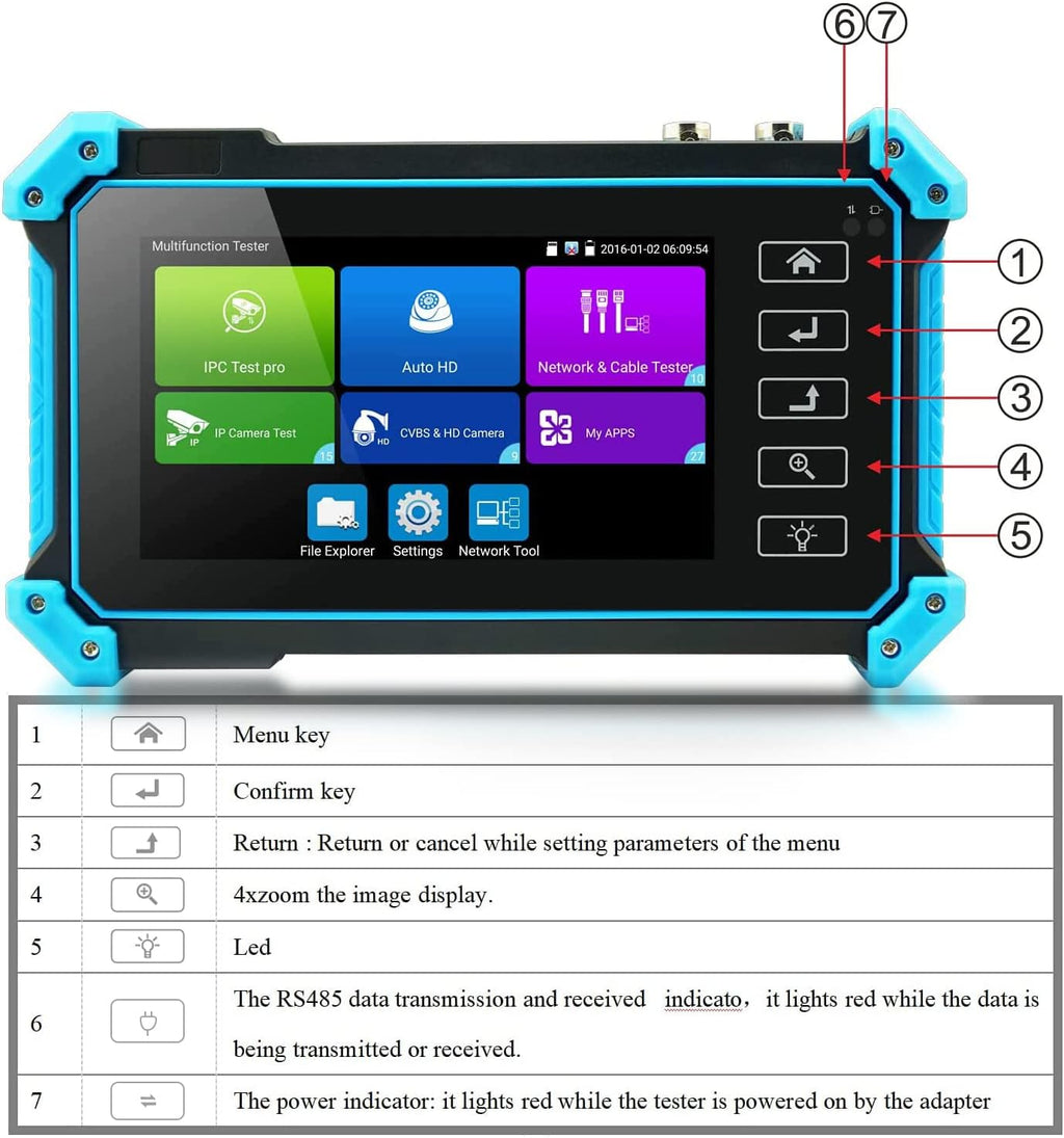 8MP 6 in 1 IP Camera Test Monitor with IPS Touch Screen Z590761