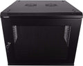 9U Wallmount Cabinet Enclosure 19-Inch Server Network Rack with Locking Perforated Door Black C796860