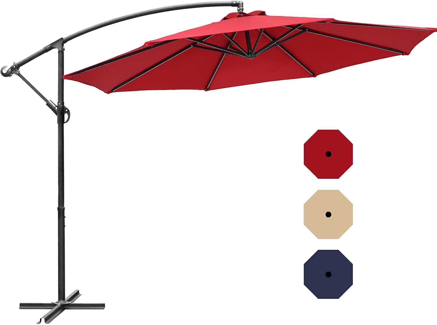 Navy Blue Rectangular Polyester Patio Table Umbrella P5871
