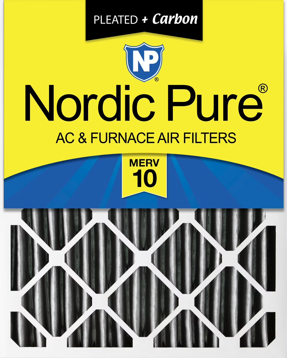16x25x4 MERV 10 Pleated Carbon Furnace Air Filter T82165