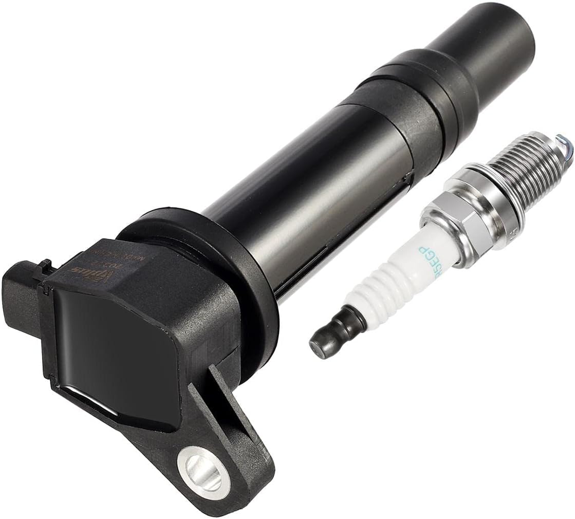 Set of 4 Ignition Coils & Spark Plugs Compatible with Kia Rio Hyundai Accent 1.6L E968470