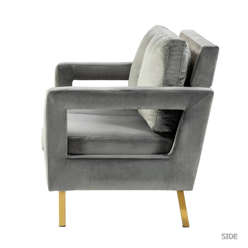 Green 50x22 Loveseat with Gold Metal Legs B374