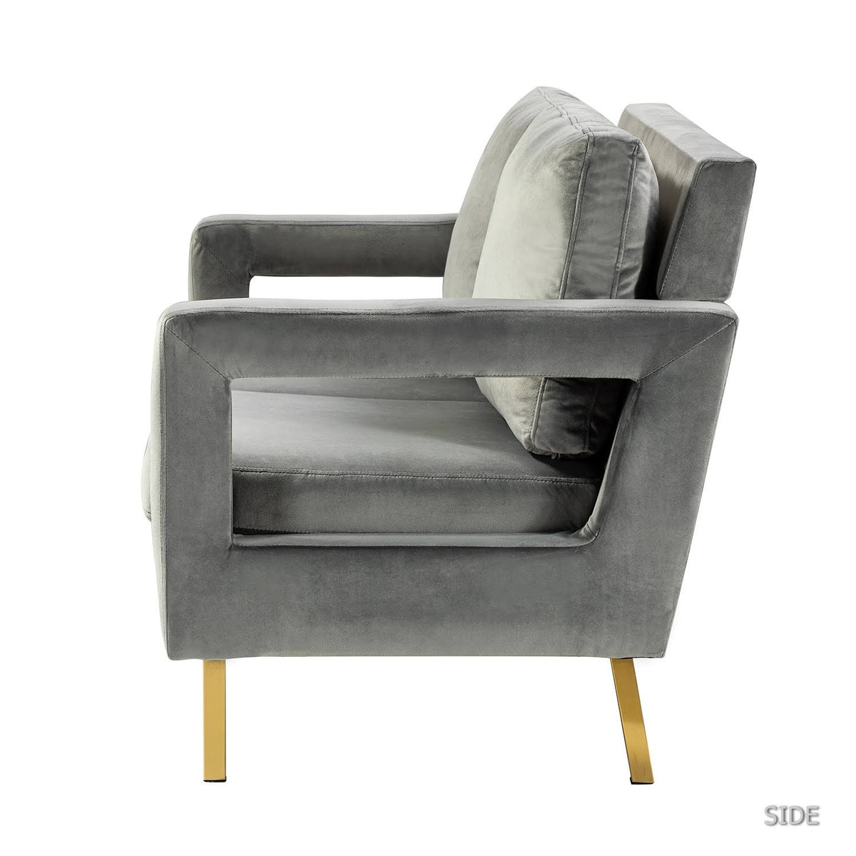 Green 50x22 Loveseat with Gold Metal Legs B374