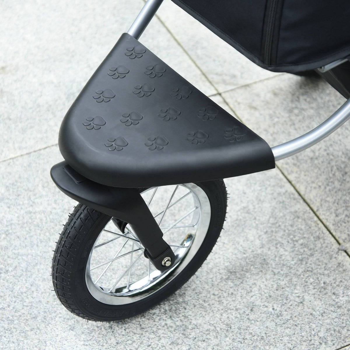 Grey Folding Pet Stroller with Adjustable Canopy R4868
