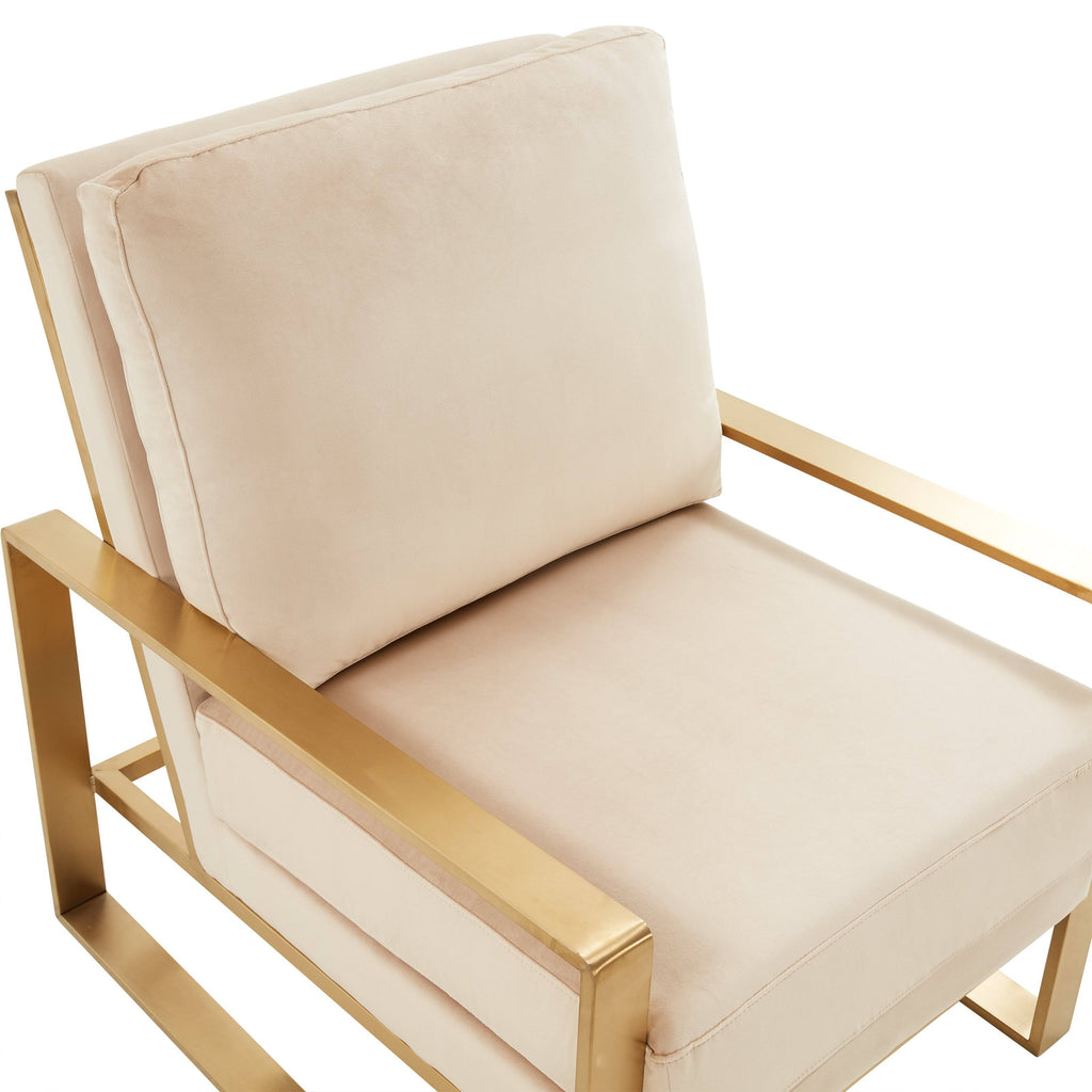 Purple Velvet Accent Armchair with Gold Frame G208