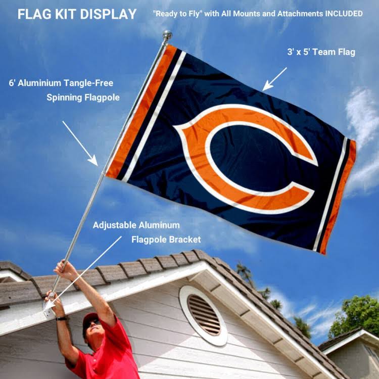 Chicago Bears Flag Pole and Bracket Kit U457
