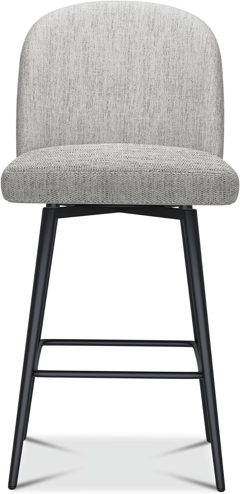 26 Inch Upholstered Swivel Barstools Set of 2 with Back and Metal Legs F168656