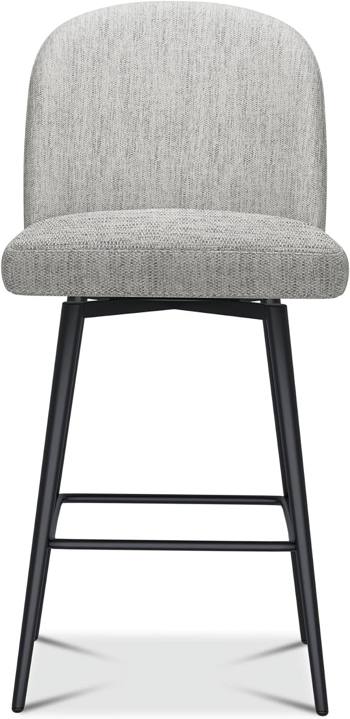 26 Inch Upholstered Swivel Barstools Set of 2 with Back and Metal Legs F168656