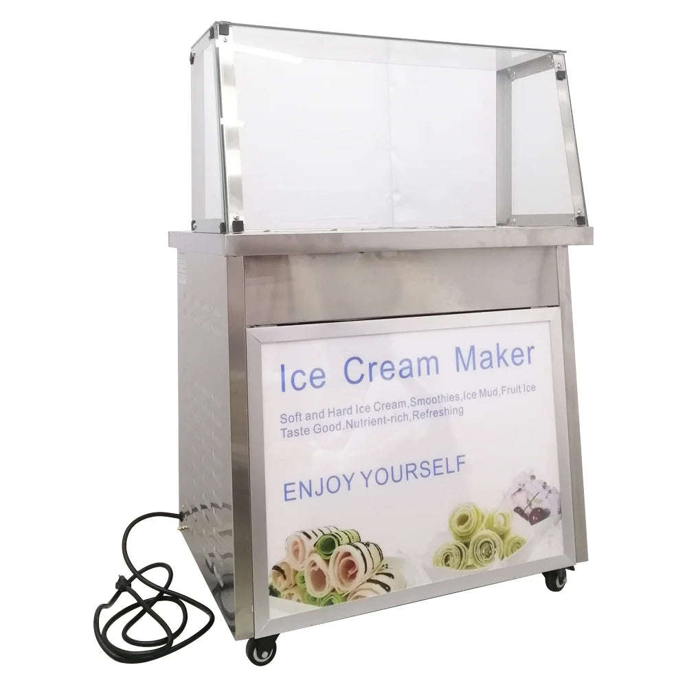 Commercial Flat Pan Fried Ice Cream Roll Machine with 6 Tanks K72979