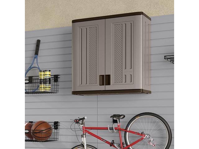 4 Cubic Feet Resin Single Shelf Garage Wall Storage Cabinet (2 Pack) Z95344
