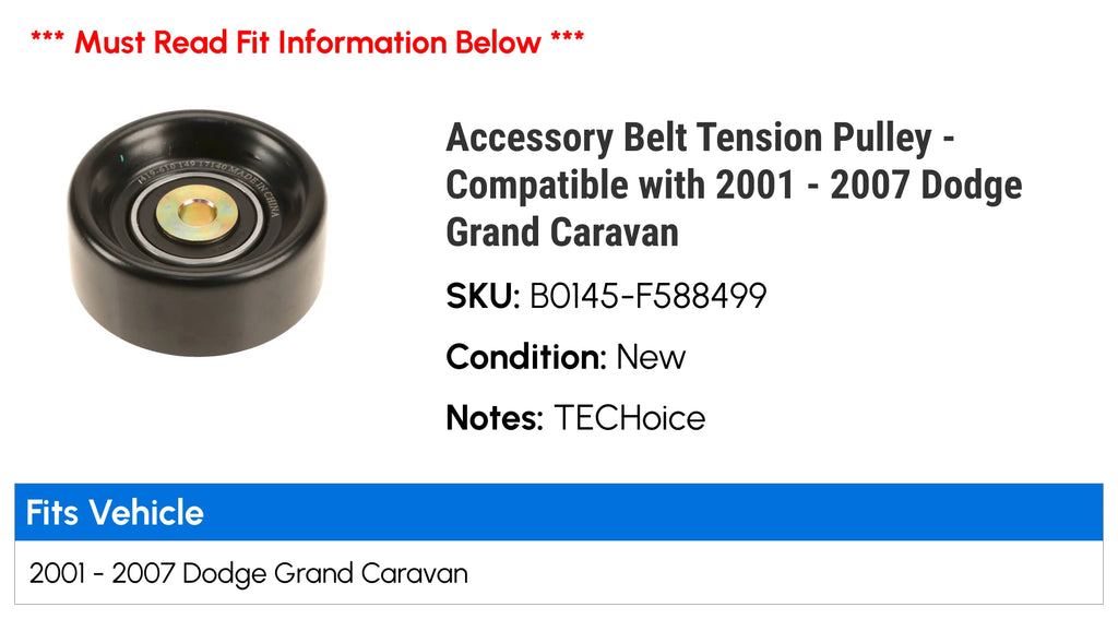 Accessory Belt Tension Pulley Z9568