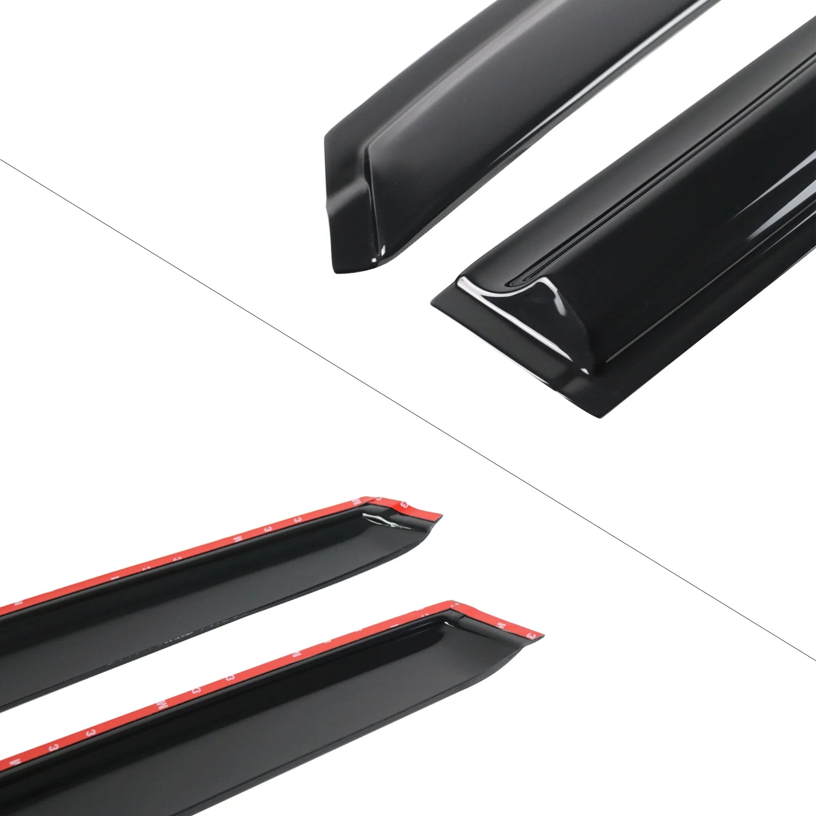 Acrylic Window Vent Visor Deflector Rain Guard 4Pc I904