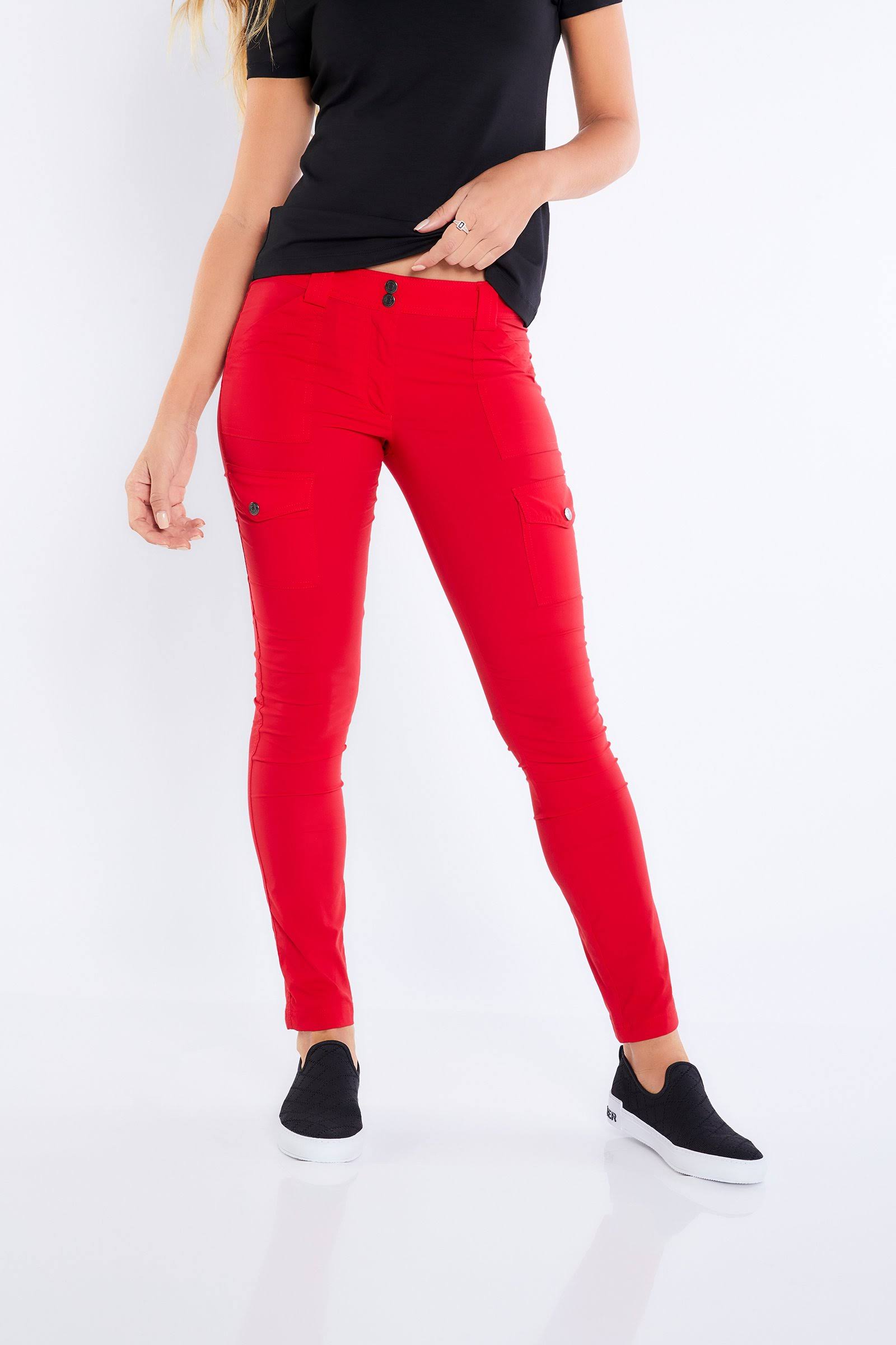 Red Slim Fit Cargo Pants S33658