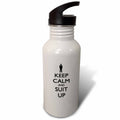 Black and White 21 oz Sports Water Bottle S989