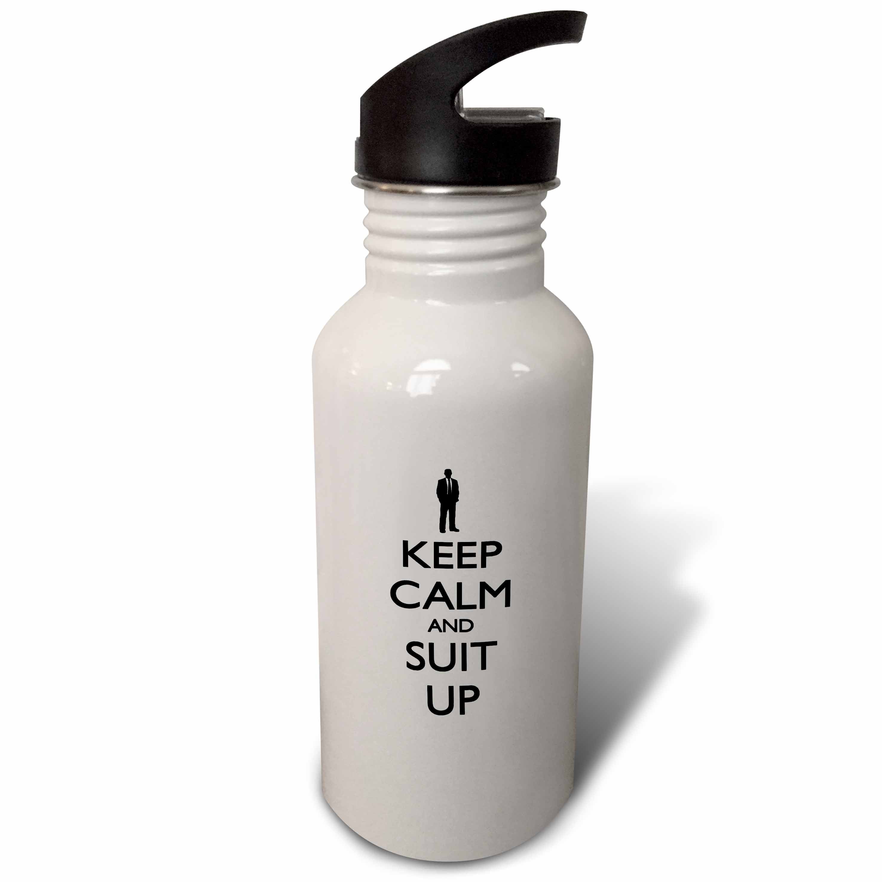 Black and White 21 oz Sports Water Bottle S989