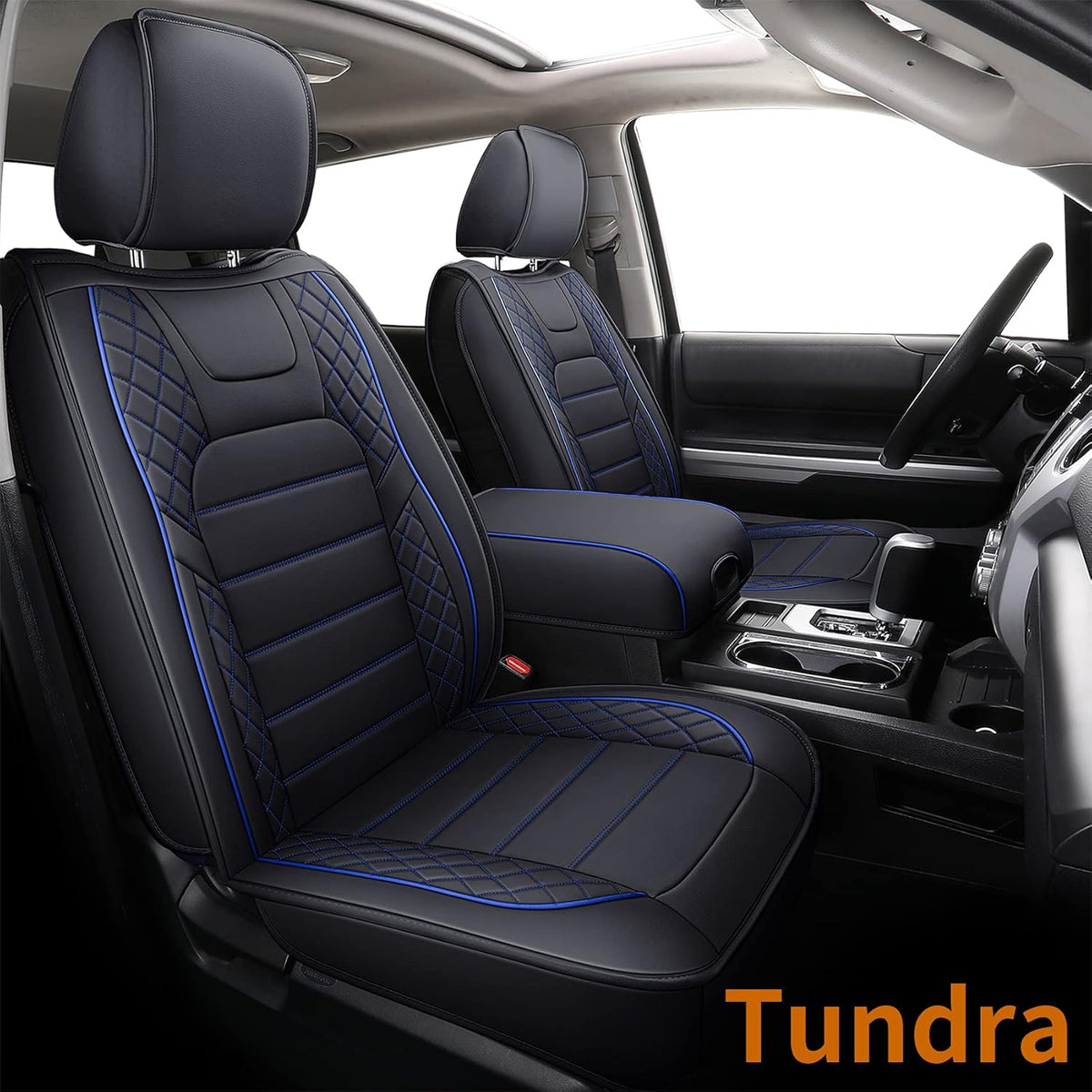 Black Waterproof Faux Leather Seat Covers Front Set 2 Pcs B687
