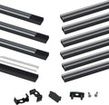 10Pack 3.3FT Black LED Channel System with Clear Cover Lens Aluminum Extrusion Track Housing Profile U Shape L3649