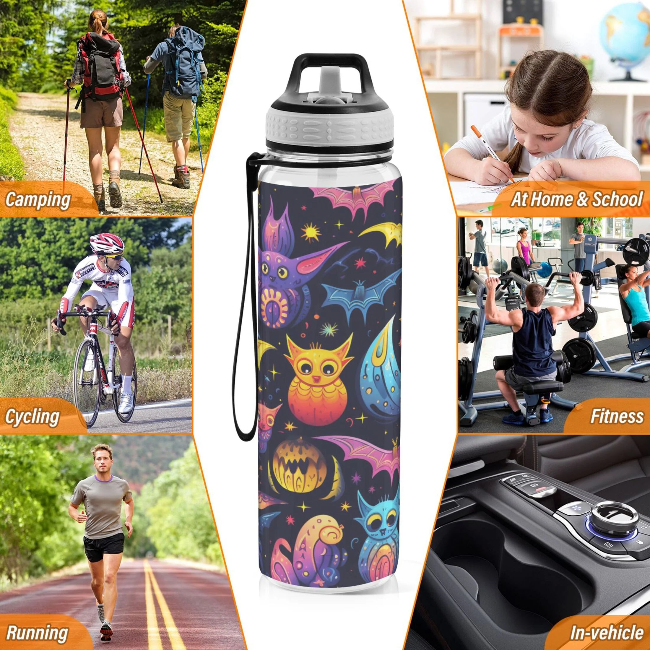 Clear 32oz Triton Sports Water Bottle with Straw A6778