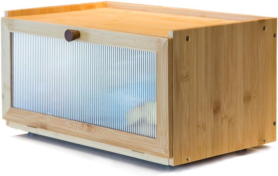 Bamboo Bread Box with Window, Pack of 2 E529937
