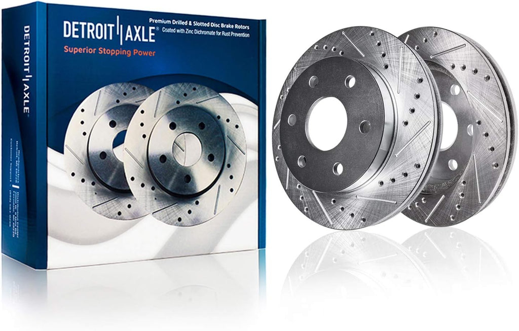 12.99" Front & 13.58" Rear Drilled Slotted Rotors w/ Brake Pads 10pc Set I354800